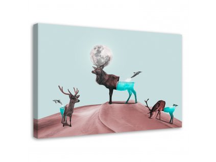 Obraz na plátně Zvířata jelen surrealismus - Bryantama Art
