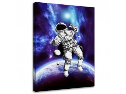 Obraz na plátně Astronaut ve fialovém prostoru - Pau Fernandez