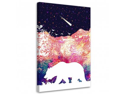 Obraz na plátně Medvěd v barevných horách - Gab Fernando