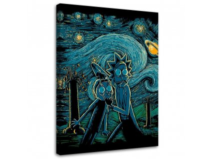 Obraz na plátně Rick a Morty, hvězdná noc - DDJVigo