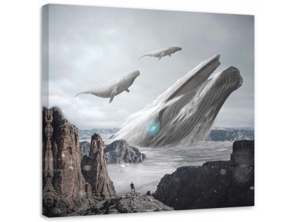 Obraz na plátně Létající velryby - Zehem Chong