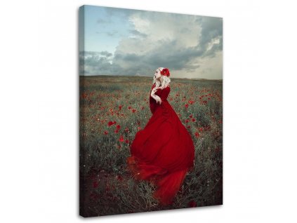 Obraz na plátně Gotická dáma v červených šatech - Maryna Khomenko