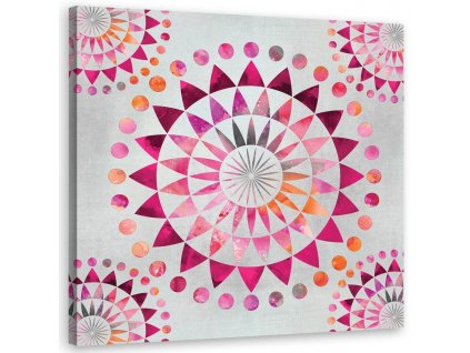 Obraz na plátně Mandala fialový a růžový orientální vzor - Andrea Haase