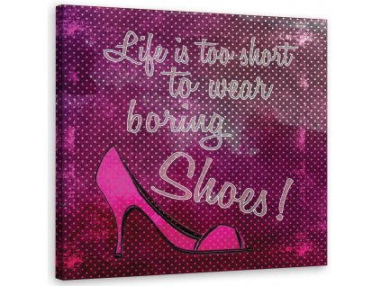 Obraz na plátně Růžové boty s nápisy - Andrea Haase