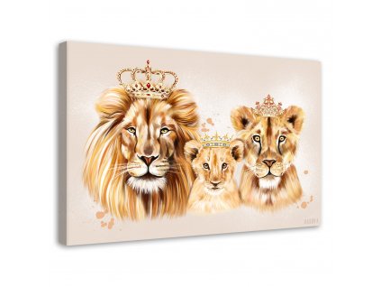 Obraz na plátně Královská lví rodina - Svetlana Gracheva