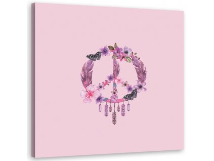 Obraz na plátně Malý růžový znak míru - Andrea Haase