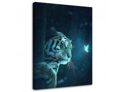 Obraz na plátně Tygr a kouzelná noc - Jose Francese