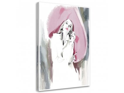 Obraz na plátně Žena v růžovém klobouku - Irina Sadykova