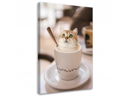 Obraz na plátně do kuchyně Káva Cat - Galina Bugaevskaya