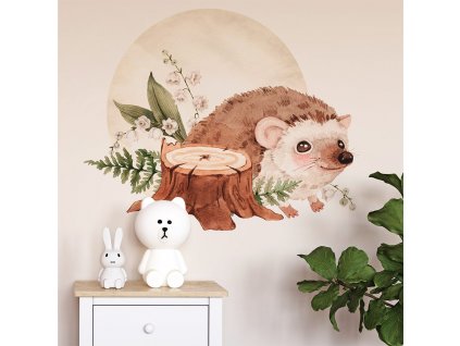 Dětská nálepka na zeď Animals from the magical forest - ježek