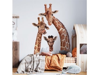Dětská nálepka na zeď Giraffes - rodina žiráf