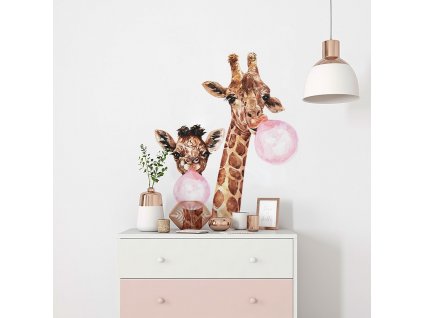 Dětská nálepka na zeď Giraffes - žirafy se žvýkačkou
