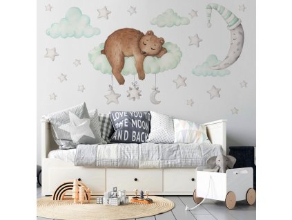Dětská nálepka na zeď Sweet dreams - medvídek