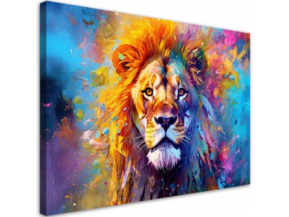 Obraz na plátně Barevný lev