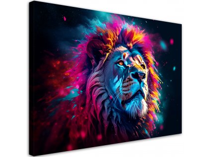 Obraz na plátně Majestátní barevný lev