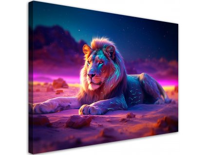 Obraz na plátně Silný lev a odpočinek