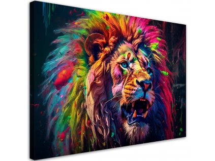 Obraz na plátně Lev v barvě