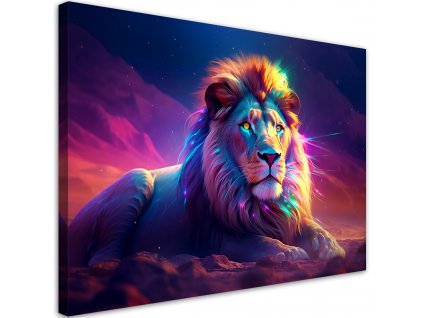 Obraz na plátně Zamyšlený lev a odpočinek