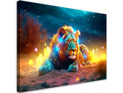 Obraz na plátně Lev v pozoru