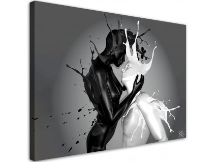 Obraz na plátně Černobílá láska