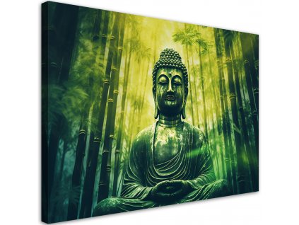 Obraz na plátně Budha v bambusovém lese