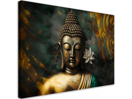 Obraz na plátně Zlatý Budha na abstraktním pozadí