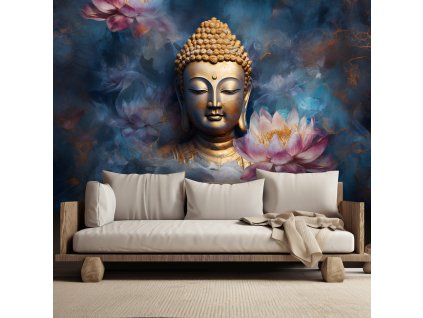Fototapeta Budha a květiny