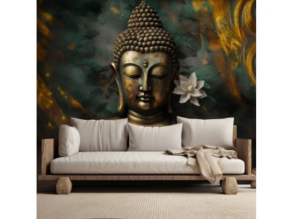 Fototapeta Zlatý Budha na abstraktním pozadí