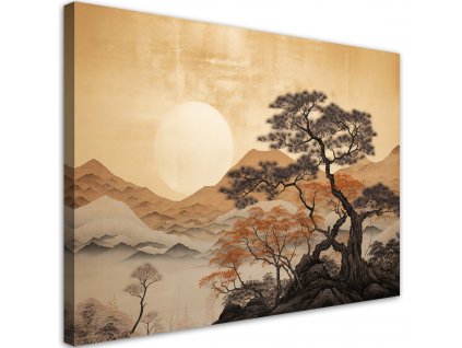 Obraz na plátně Výhled na zlaté hory v Japonsku
