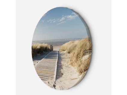 Kulatý obraz na plátně Chodník na písečné pláži