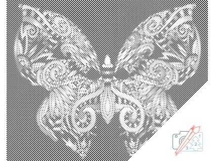 Tečkování Mandala motýl