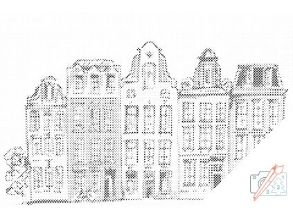 Tečkování Domy v Amsterdamu