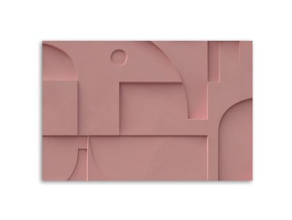 Obraz na plátně Růžová reliéfní geometrie