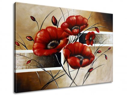 Ručně malovaný obraz Polní mák (Velikost 70 x 100 cm)