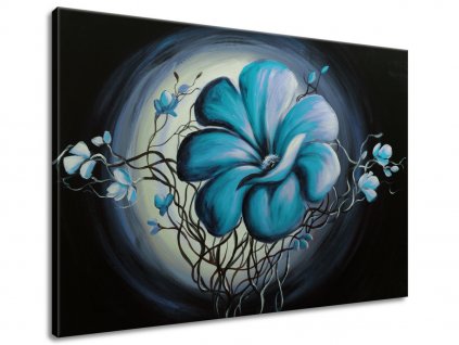 Ručně malovaný obraz Modrá živá krása (Velikost 70 x 100 cm)