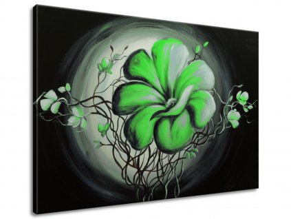 Ručně malovaný obraz Zelená živá krása (Velikost 70 x 100 cm)