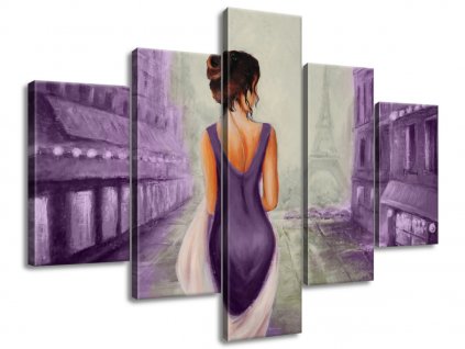 Ručně malovaný obraz Procházka v Paříži 100x70cm 100% ručně malovaný