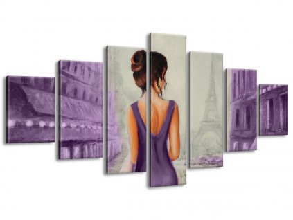 Ručně malovaný obraz Procházka v Paříži 210x100cm (Velikost 210 x 100 cm)