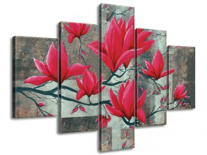 Ručně malovaný obraz Magnolie na stěně 100x70cm 100% ručně malovaný