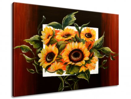 Ručně malovaný obraz Překrásné slunečnice 120x80cm (Velikost 120 x 80 cm)