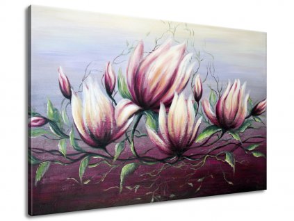 Ručně malovaný obraz Květiny magnólie (Velikost 115 x 85 cm)
