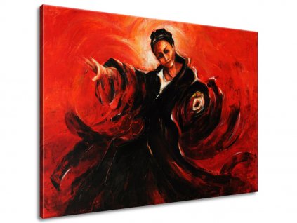 Ručně malovaný obraz Španělska tanečnice (Velikost 115 x 85 cm)
