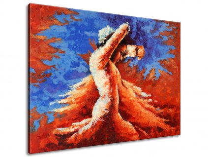 Ručně malovaný obraz Tajemný tanec (Velikost 115 x 85 cm)