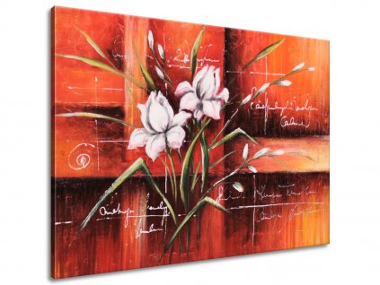 Ručně malovaný obraz Rozkvetlý tulipán (Velikost 115 x 85 cm)