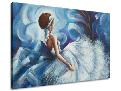 Ručně malovaný obraz Krásná žena během tance (Velikost 70 x 100 cm)