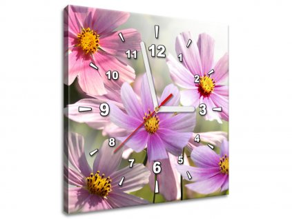 Obraz s hodinami Jemné květy (Velikost 30 x 30 cm)