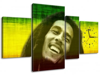 Obraz s hodinami Bob Marley 120x70cm (Velikost 120 x 70 cm)