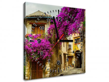 Obraz s hodinami Staré město v Provence (Velikost 30 x 30 cm)