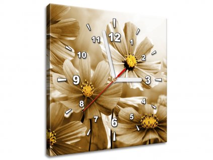 Obraz s hodinami Květnatá krása (Velikost 30 x 30 cm)
