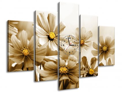 Obraz s hodinami Květnatá krása 150x105cm (Velikost 150 x 70 cm)